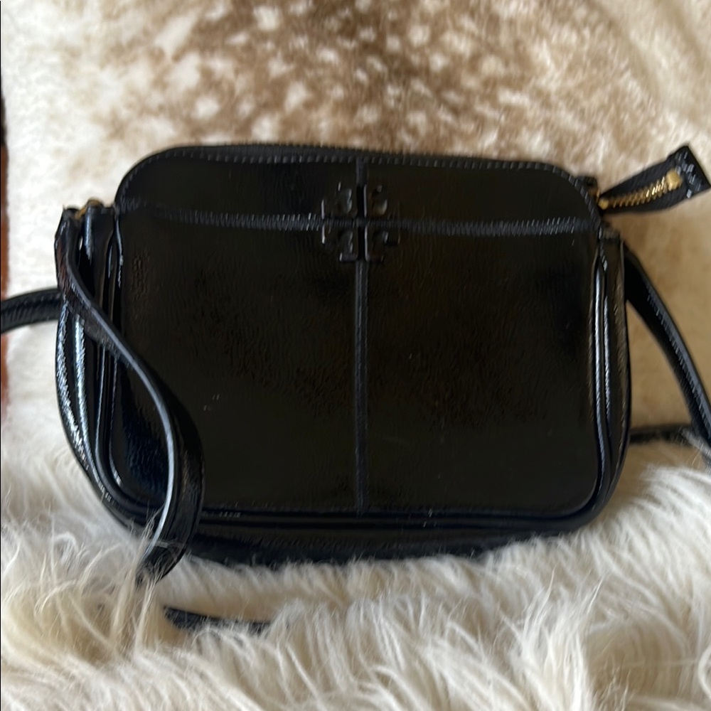 Tory Burch Black Patent Leather Crossbody Bag
